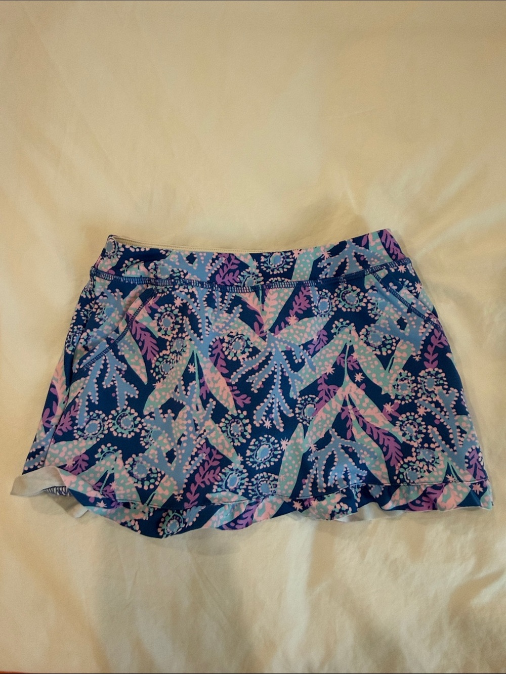 Lilly Pulitzer Navy Blue Pink Lavender Girls Size M (6-7) Printed Skort